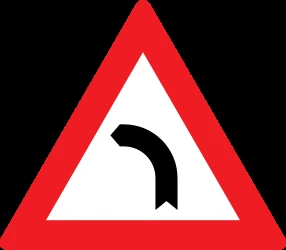 Warning for a curve to the left.