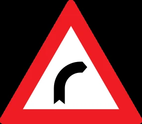 Warning for a curve to the right.