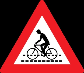 Warning for a crossing for cyclists.