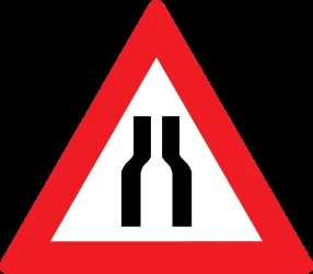 Warning for a road narrowing.