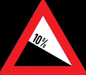 Warning for a steep descent.