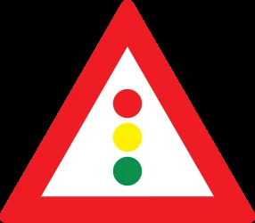 Warning for a traffic light.