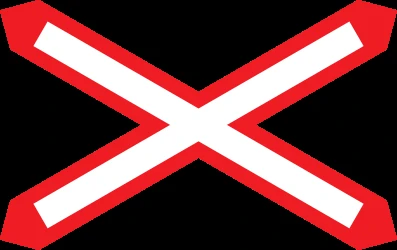 Warning for a railroad crossing with 1 railway.