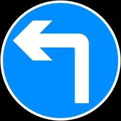 Turning left mandatory.