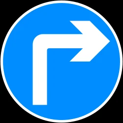 Turning right mandatory.