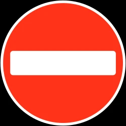 Direction prohibited
(road with one-way traffic).
