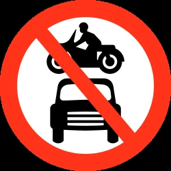 Motorcycles and cars prohibited.