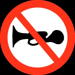 Using the horn prohibited.
