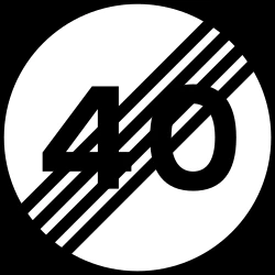 End of the speed limit.