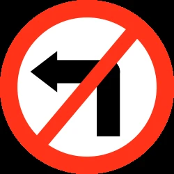 Turning left prohibited.