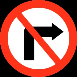 Turning right prohibited.