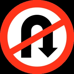 Turning around prohibited (U-turn).