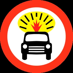 Vehicles with explosive materials prohibited.