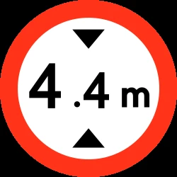 Vehicles higher than indicated prohibited.