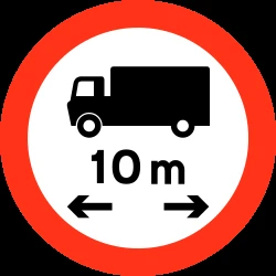 Vehicles longer than indicated prohibited.