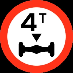 Vehicles with an axle weight heavier than indicated prohibited.