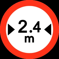 Vehicles wider than indicated prohibited.