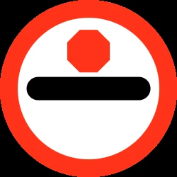 Entry prohibited (checkpoint).