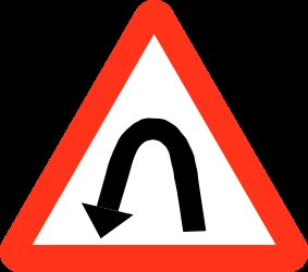 Warning for a U-turn.