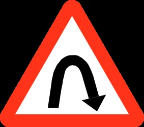 Warning for a U-turn.