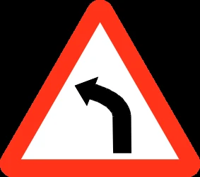 Warning for a curve to the left.