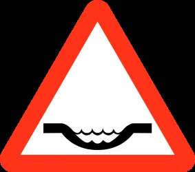 Warning for a dip in the road.