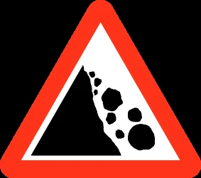 Warning for falling rocks.