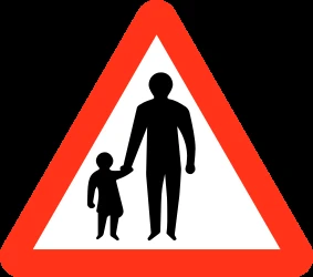 Warning for pedestrians.