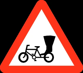 Warning for rickshaws.