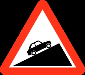 Warning for a steep ascent.