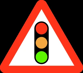 Warning for a traffic light.