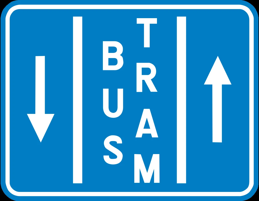 Lane for buses and trams.