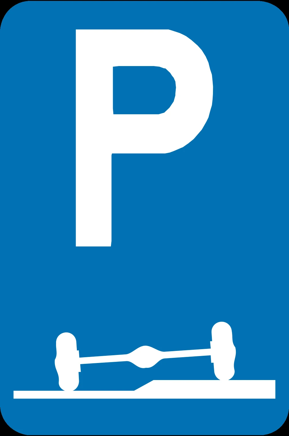 Parking only allowed partly on the road.