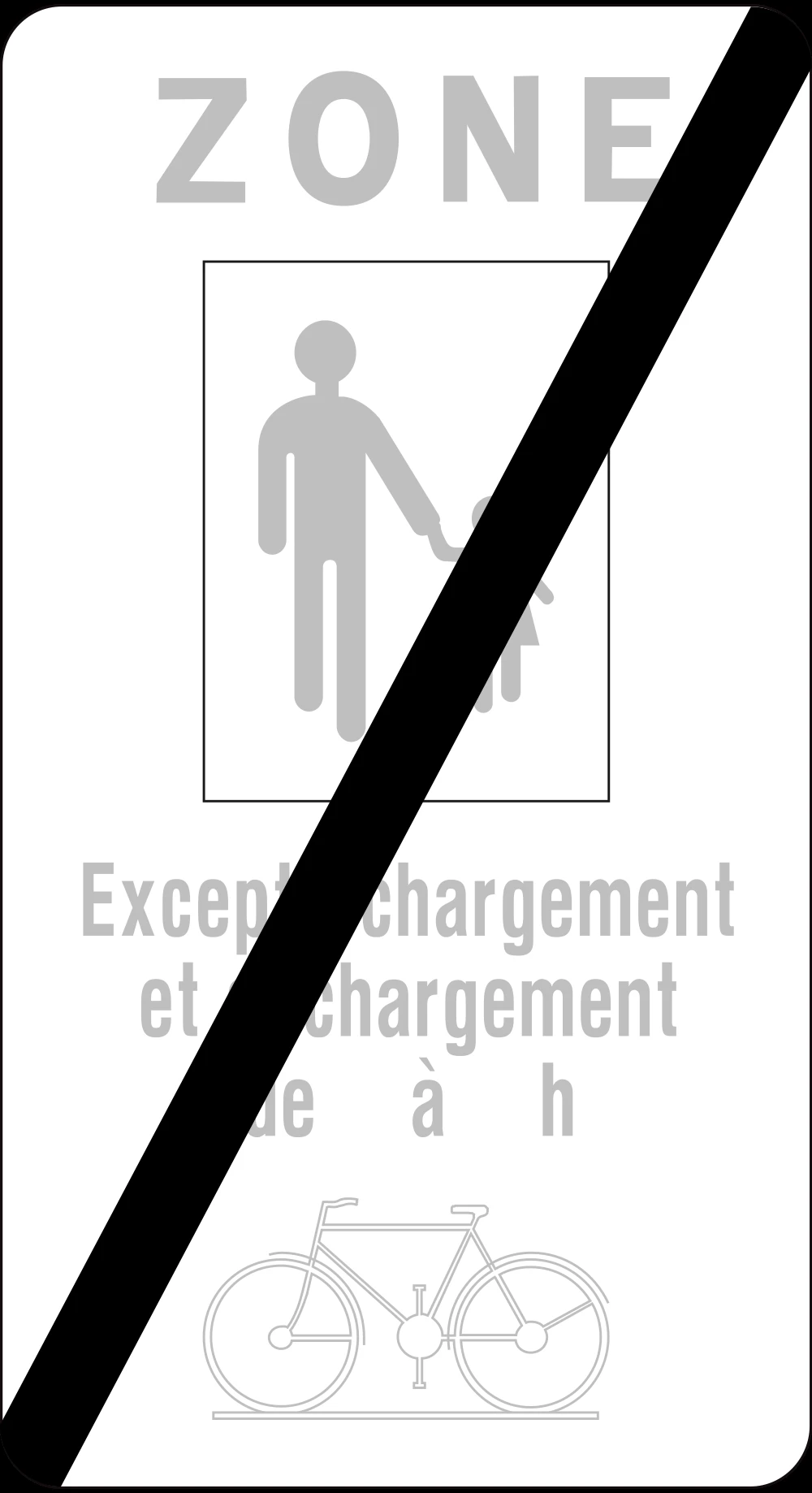 End of the zone for pedestrians.