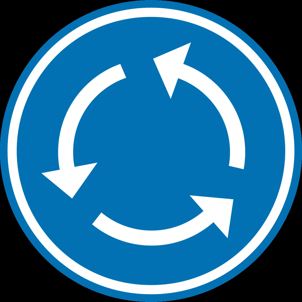 Mandatory direction of the roundabout.