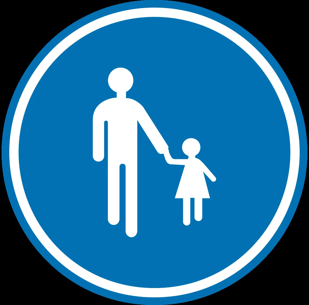 Mandatory path for pedestrians.