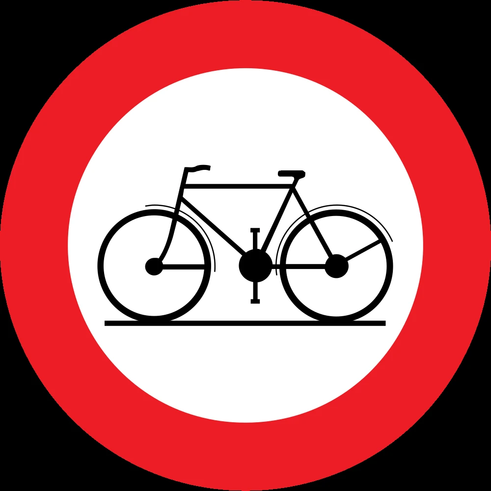 Cyclists prohibited.