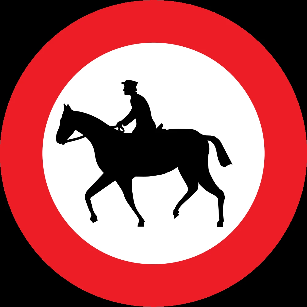 Equestrians prohibited.