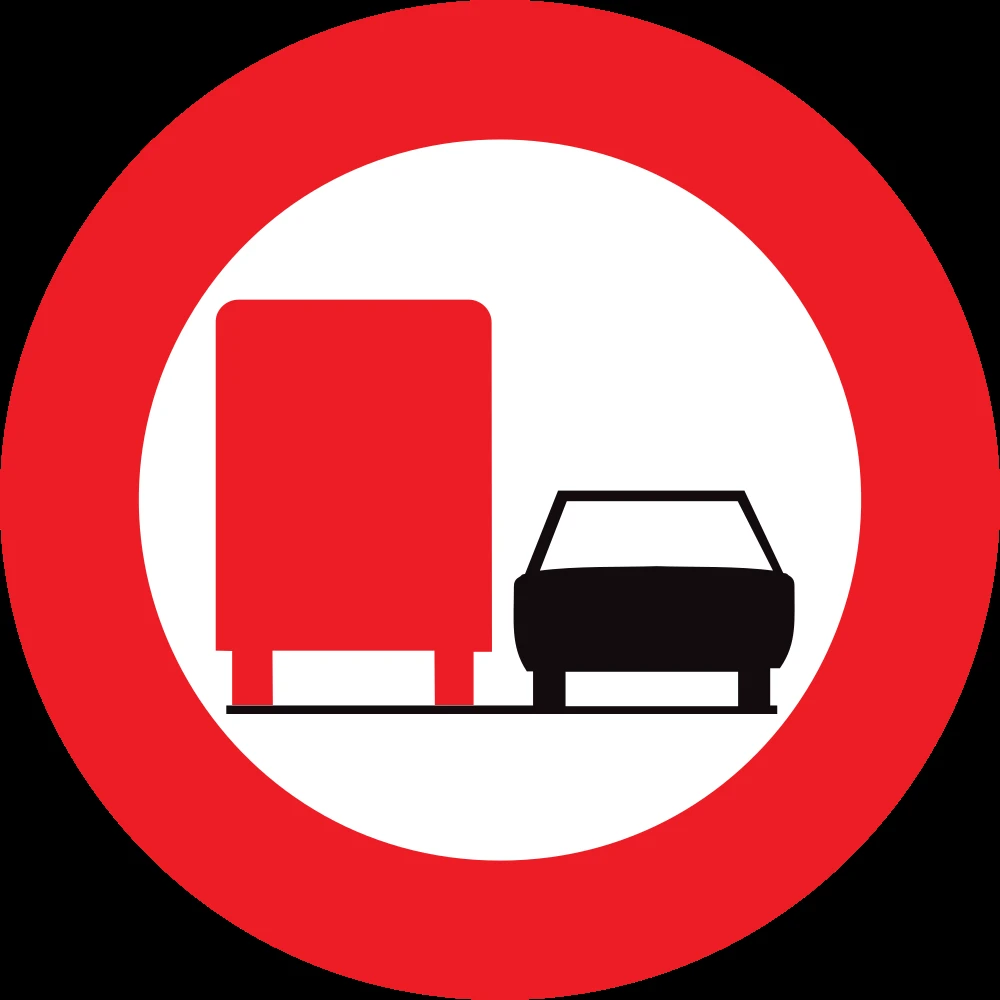 Overtaking prohibited for trucks.