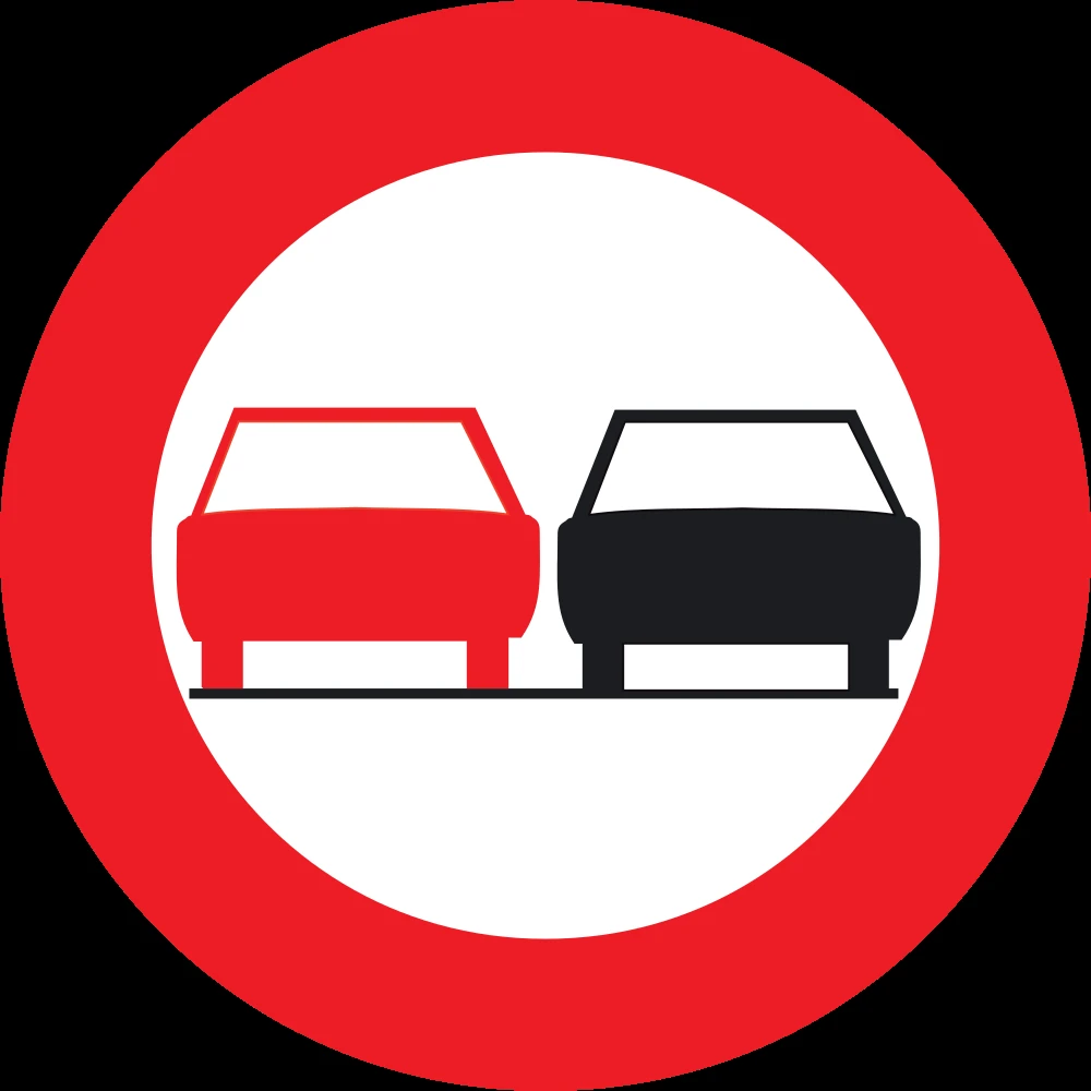 Overtaking prohibited.