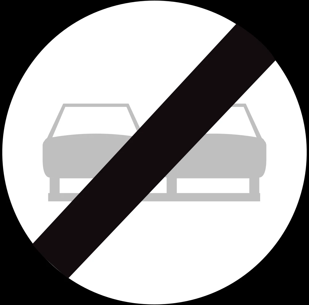 End of the overtaking prohibition.