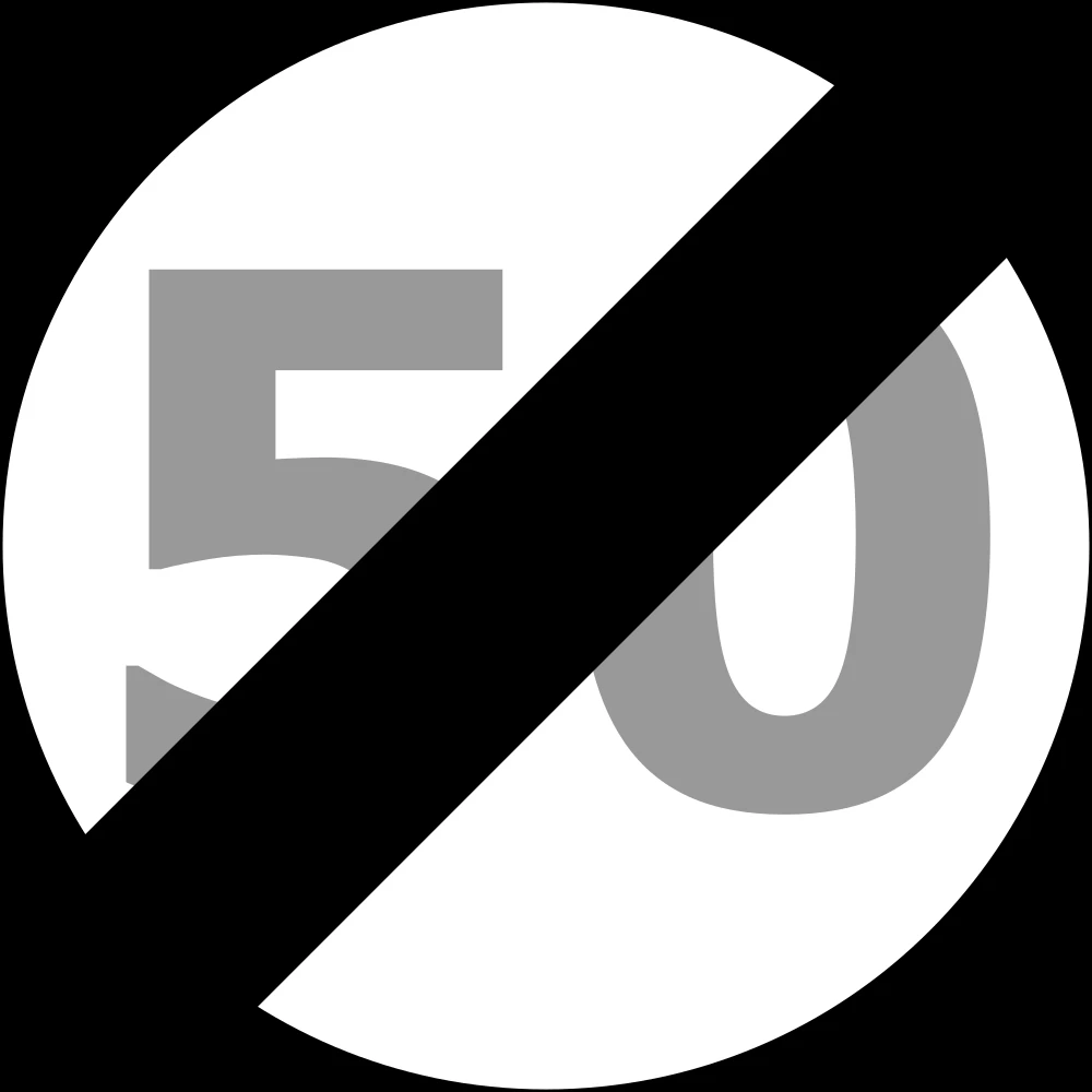 End of the speed limit.