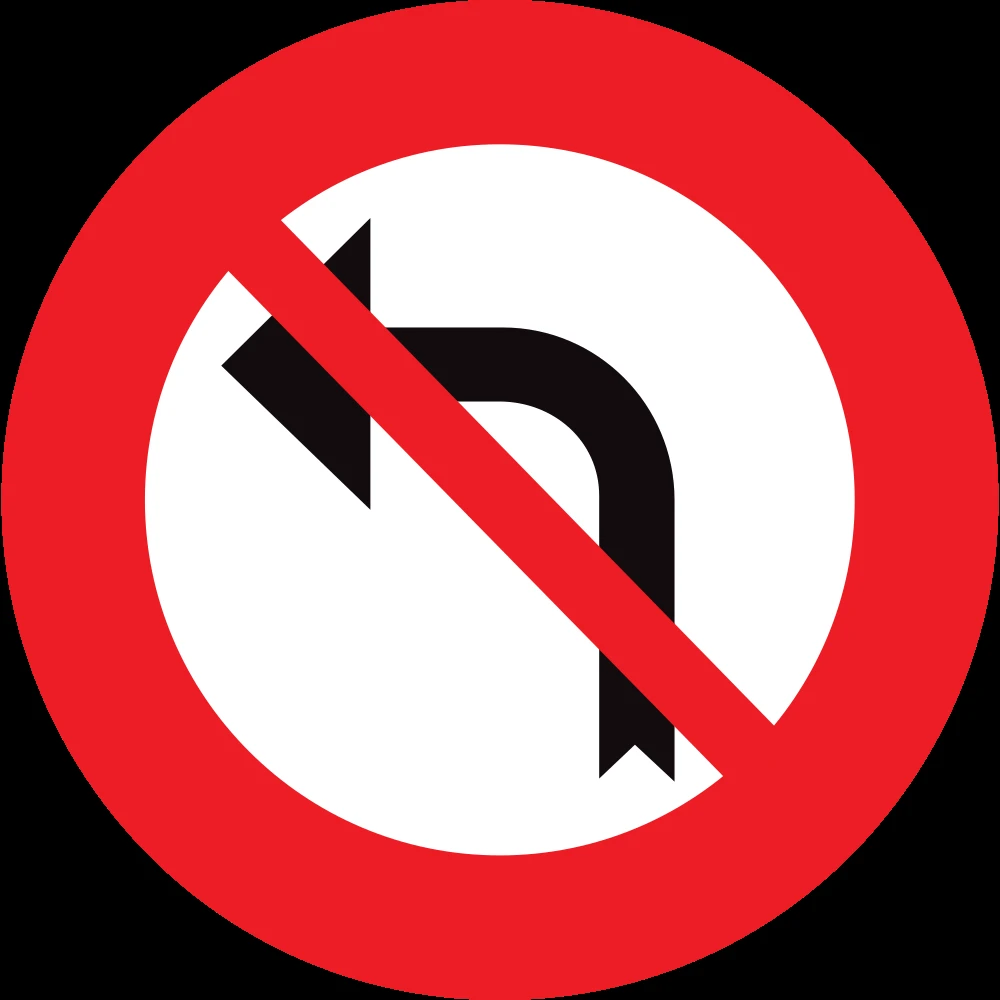 Turning left prohibited.