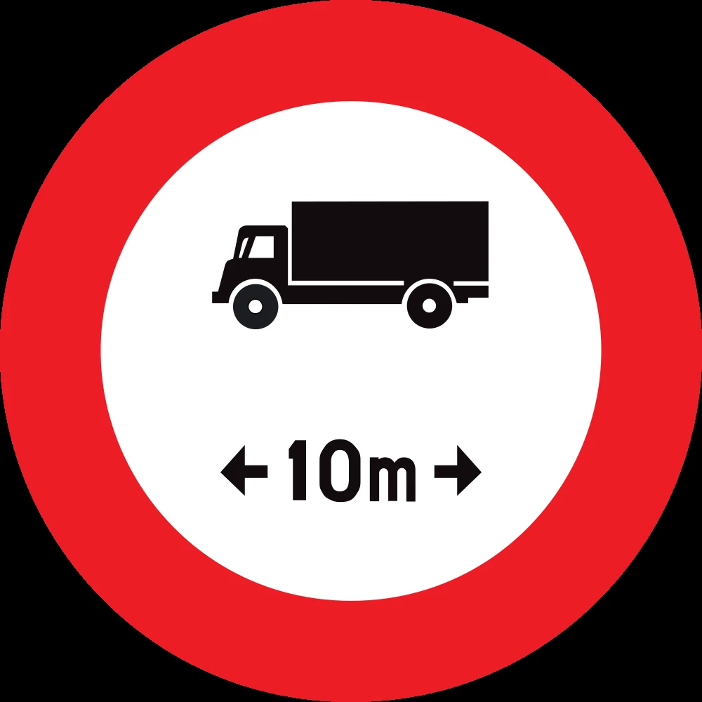 Vehicles longer than indicated prohibited.