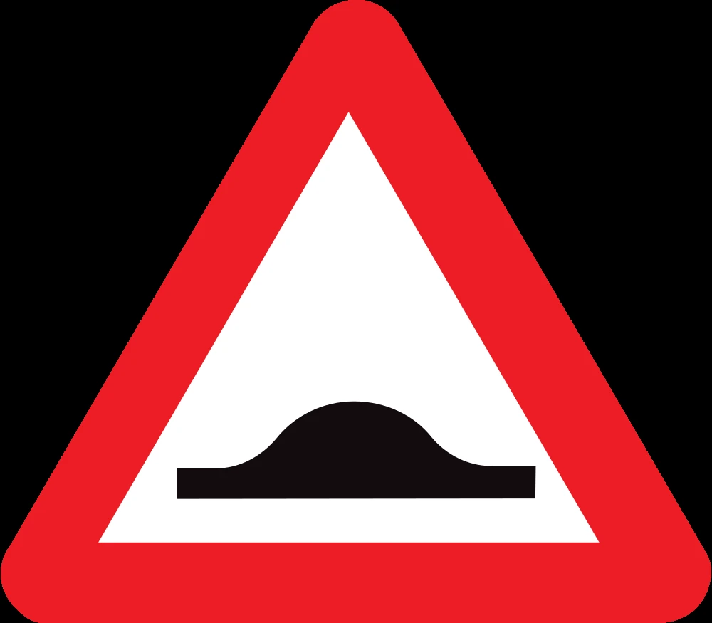 Warning for a speed bump.