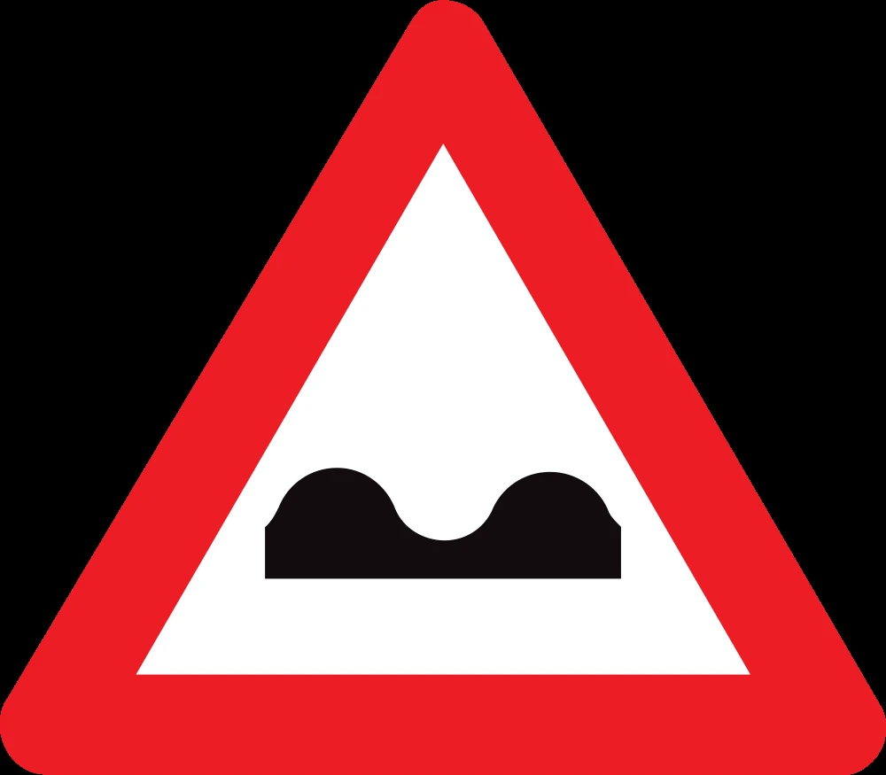 Warning for a bad road surface.