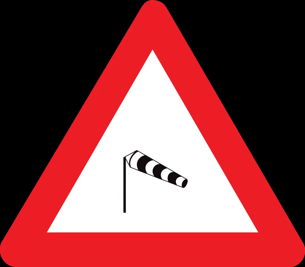 Warning for heavy crosswind.
