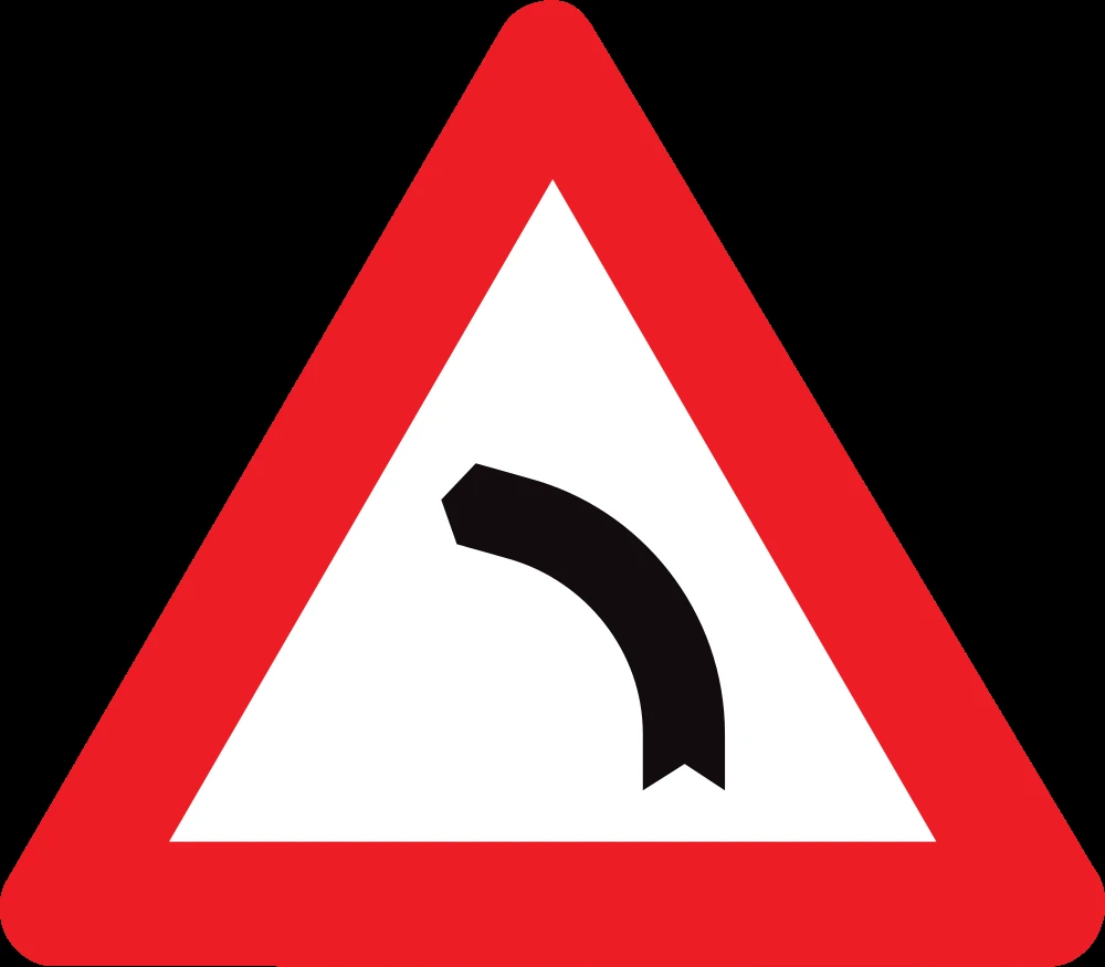 Warning for a curve to the left.
