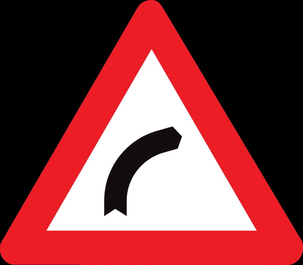 Warning for a curve to the right.