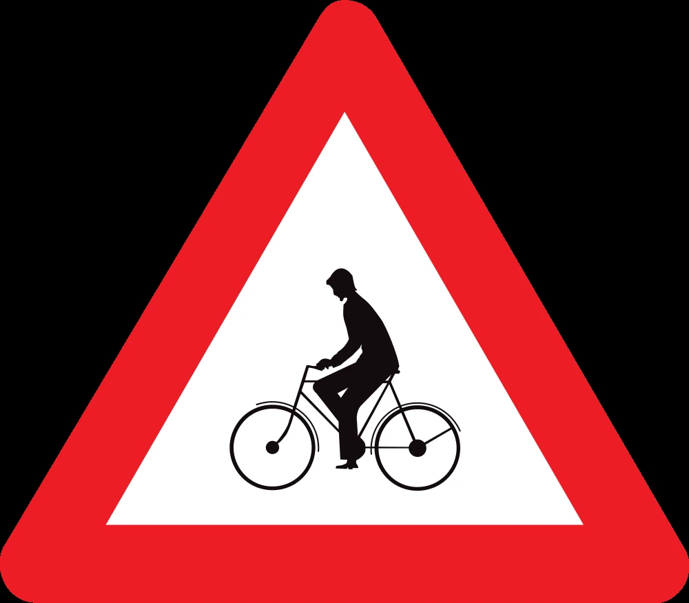 Warning for cyclists.